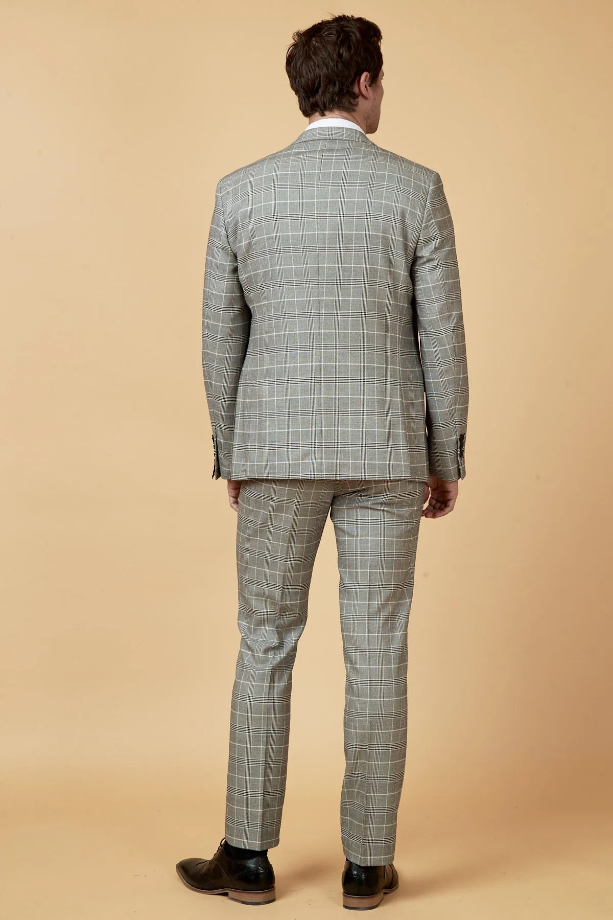 ROSS - Grey Check Three Piece Suit