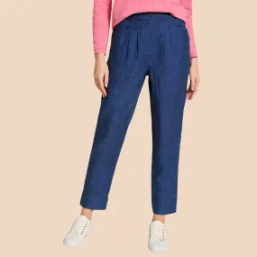 Rowena Linen Trousers - Dark Navy