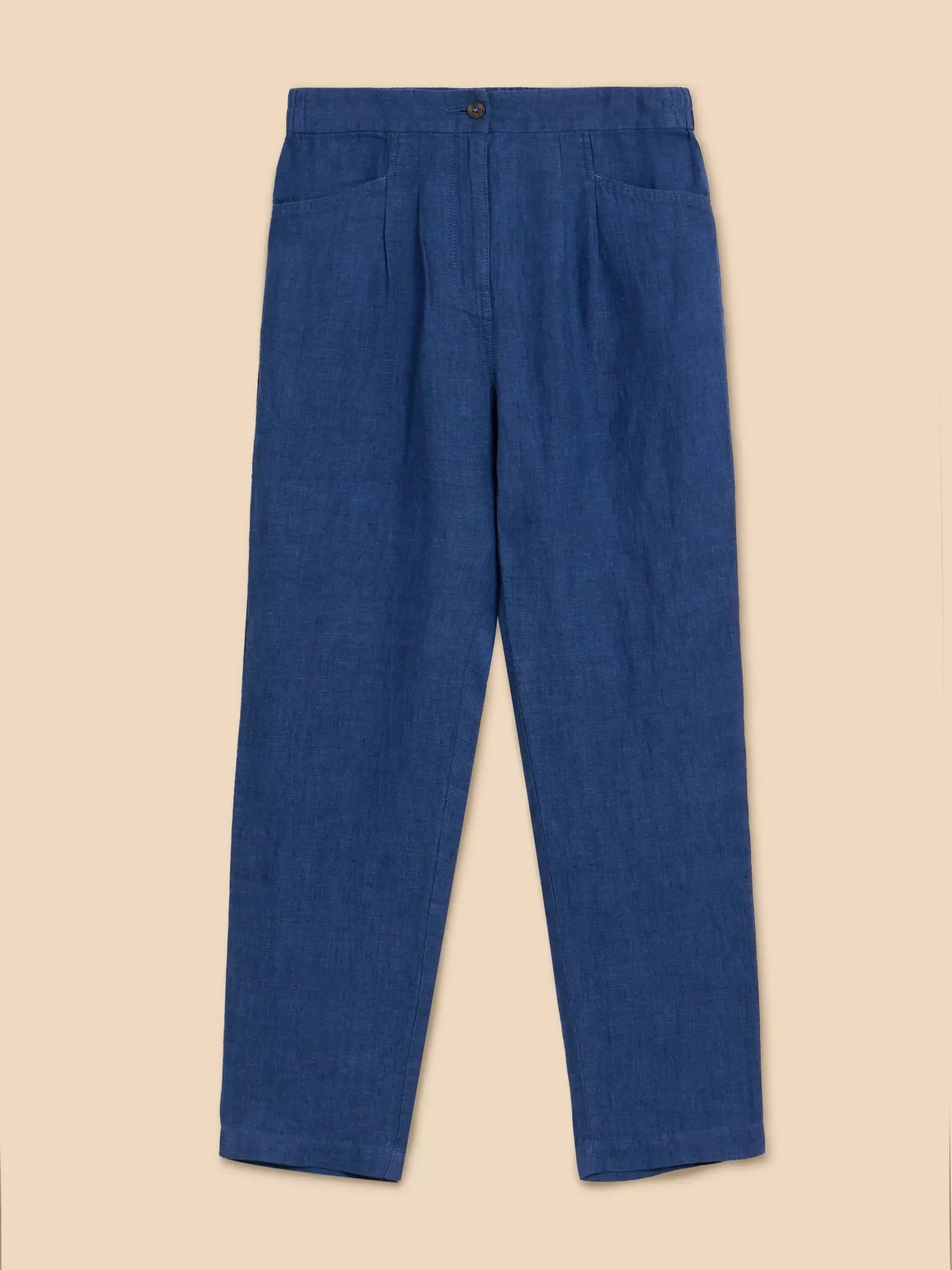 Rowena Linen Trousers - Dark Navy