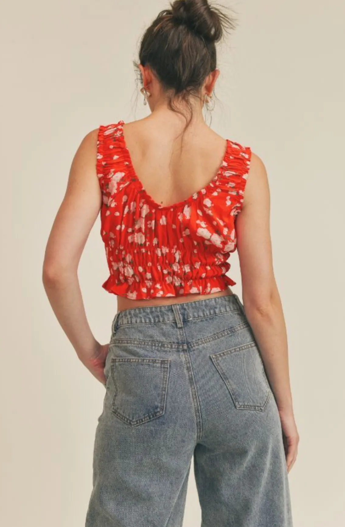 Sage The Label Poppy Punch Cinched Crop Top