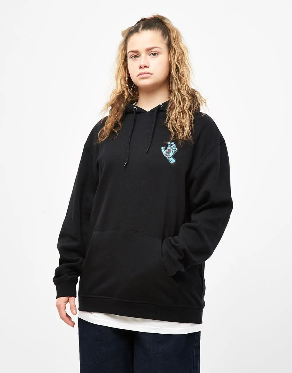 Santa Cruz Screaming Hand Chest Pullover Hoodie - Black