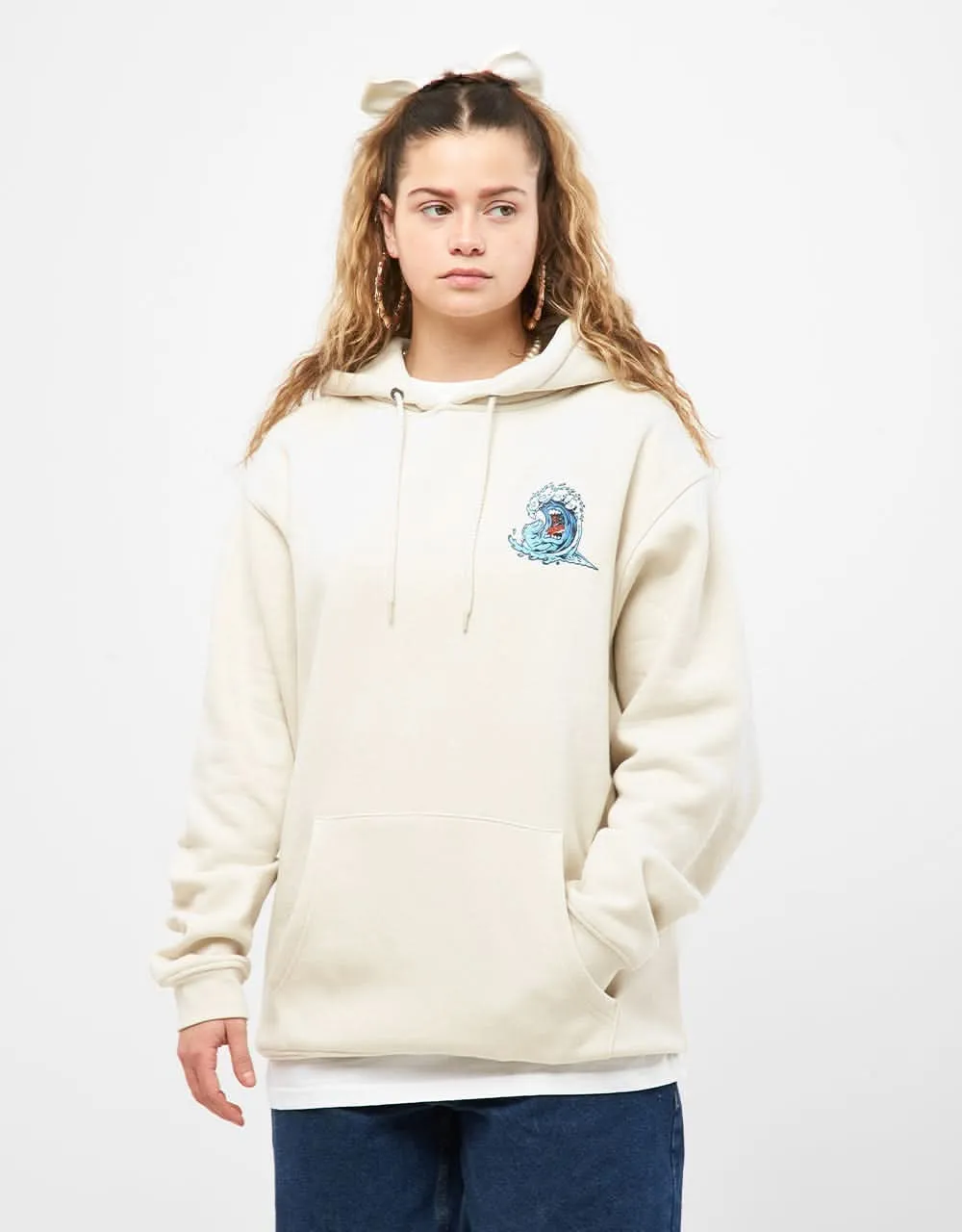 Santa Cruz Screaming Wave Pullover Hoodie - Light Grey