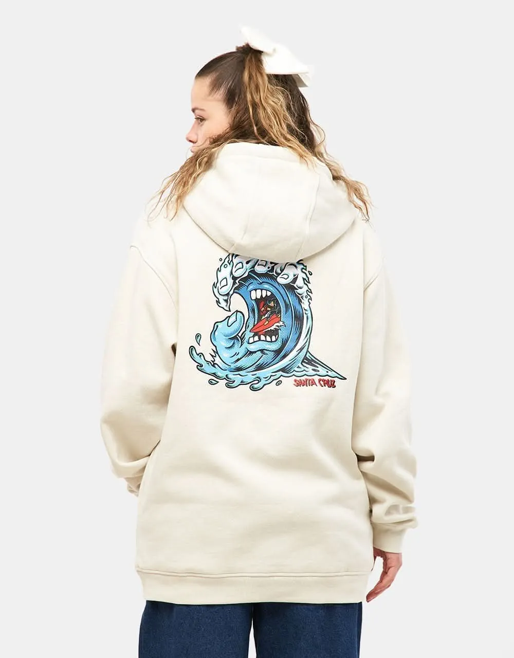 Santa Cruz Screaming Wave Pullover Hoodie - Light Grey