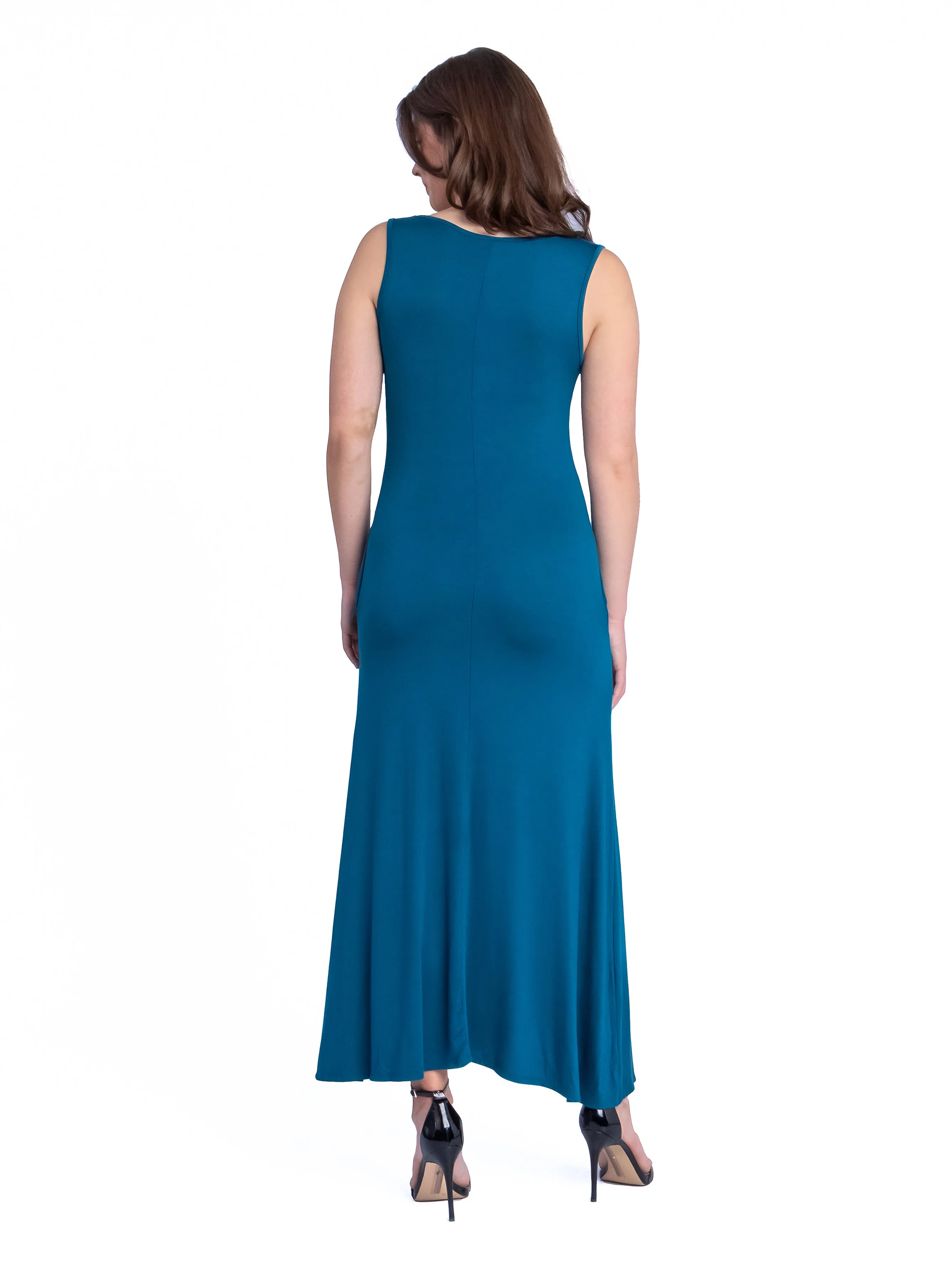 Scoop Neck Sleeveless Maxi Dress with Pockets