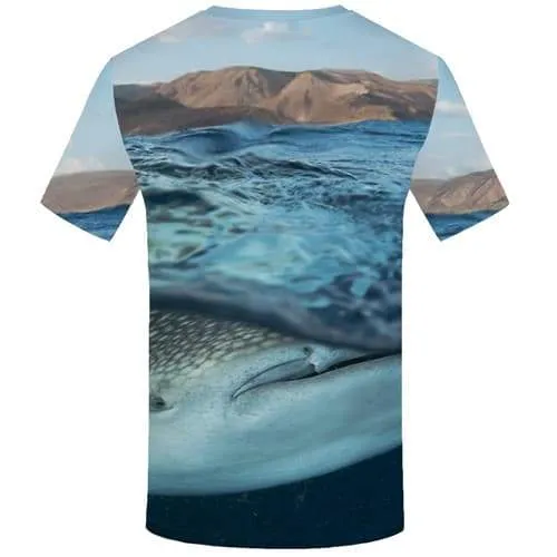 Shark T shirts Men Fish Tshirt Anime Animal T shirts Funny Mountain Shirt Print Harajuku Tshirts Casual Short Sleeve T shirts