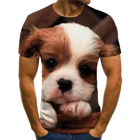 shirt dog tee shirt Puppy Cute animal big Smart dogs Casual male art costume