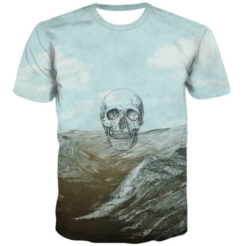 Skull T shirts Men Painting T-shirts Graphic Sky Tshirt Printed Art Tshirts Cool Funny Tshirt Anime Short Sleeve Hip hop Mens