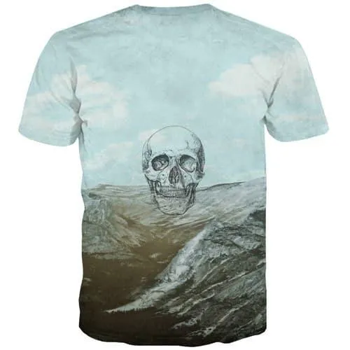 Skull T shirts Men Painting T-shirts Graphic Sky Tshirt Printed Art Tshirts Cool Funny Tshirt Anime Short Sleeve Hip hop Mens