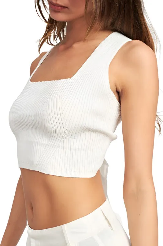 SLEEVELESS CROP TOP WITH BACK BOW DETAIL