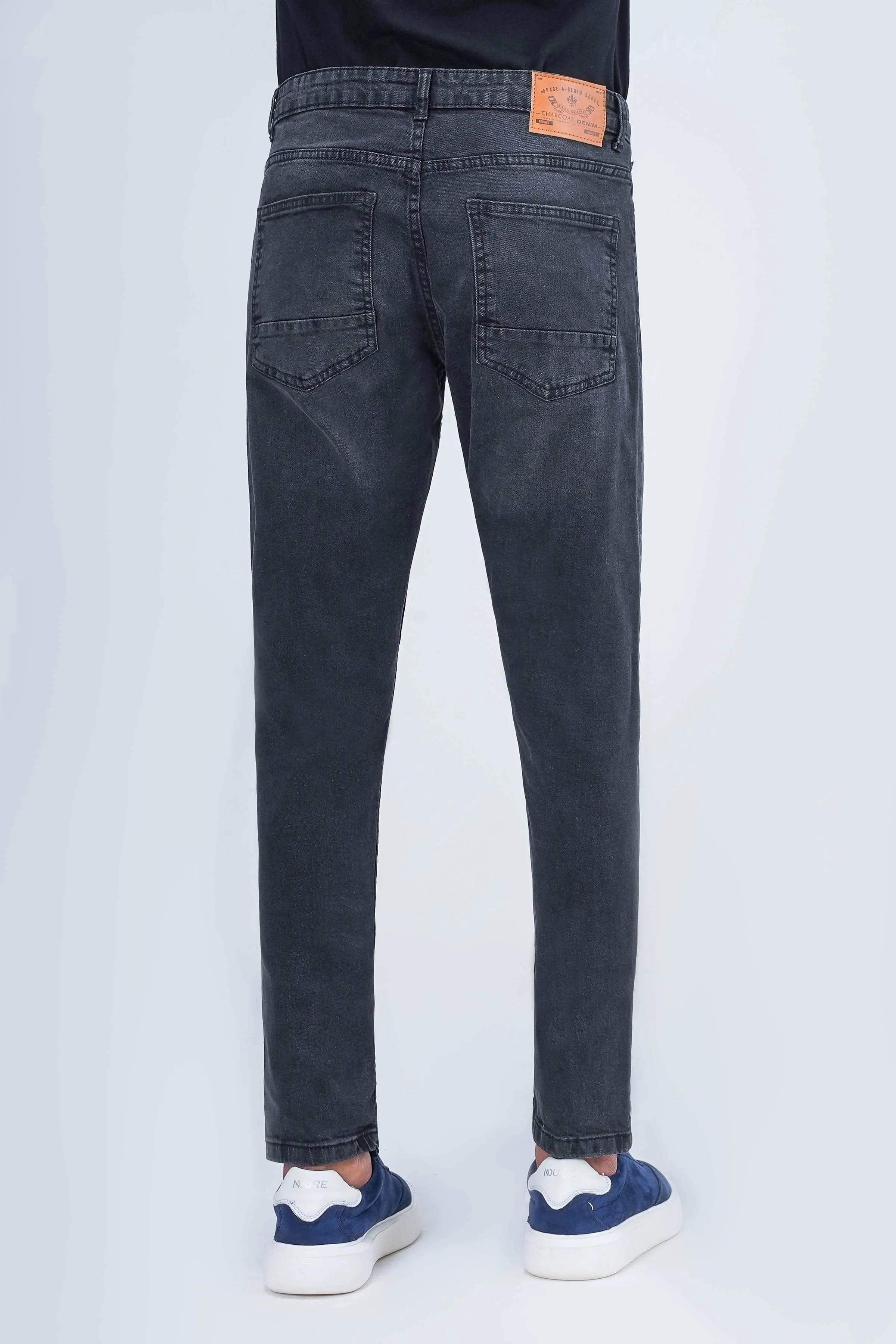 SLIM LEG DENIM JEANS DARK GREY