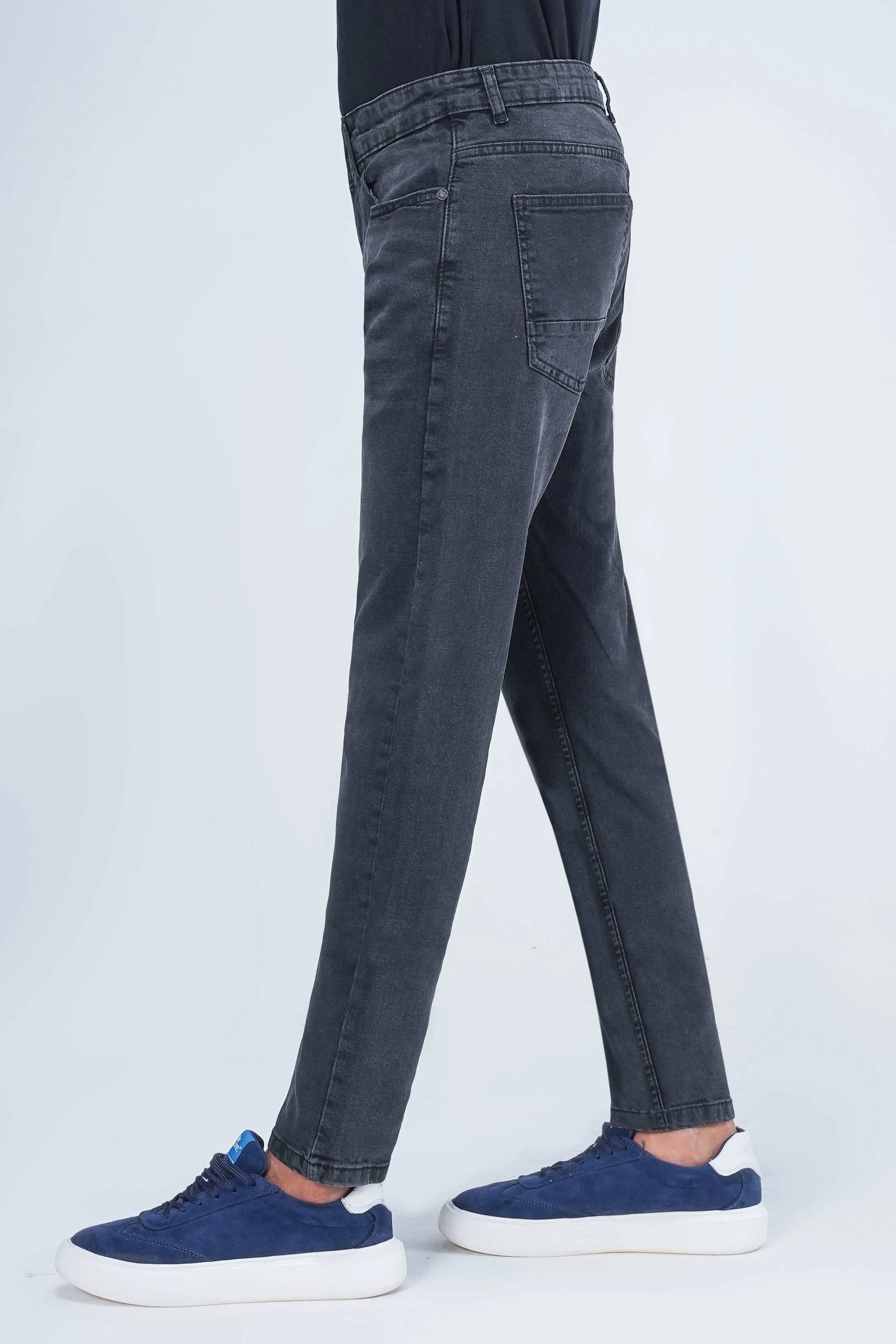 SLIM LEG DENIM JEANS DARK GREY