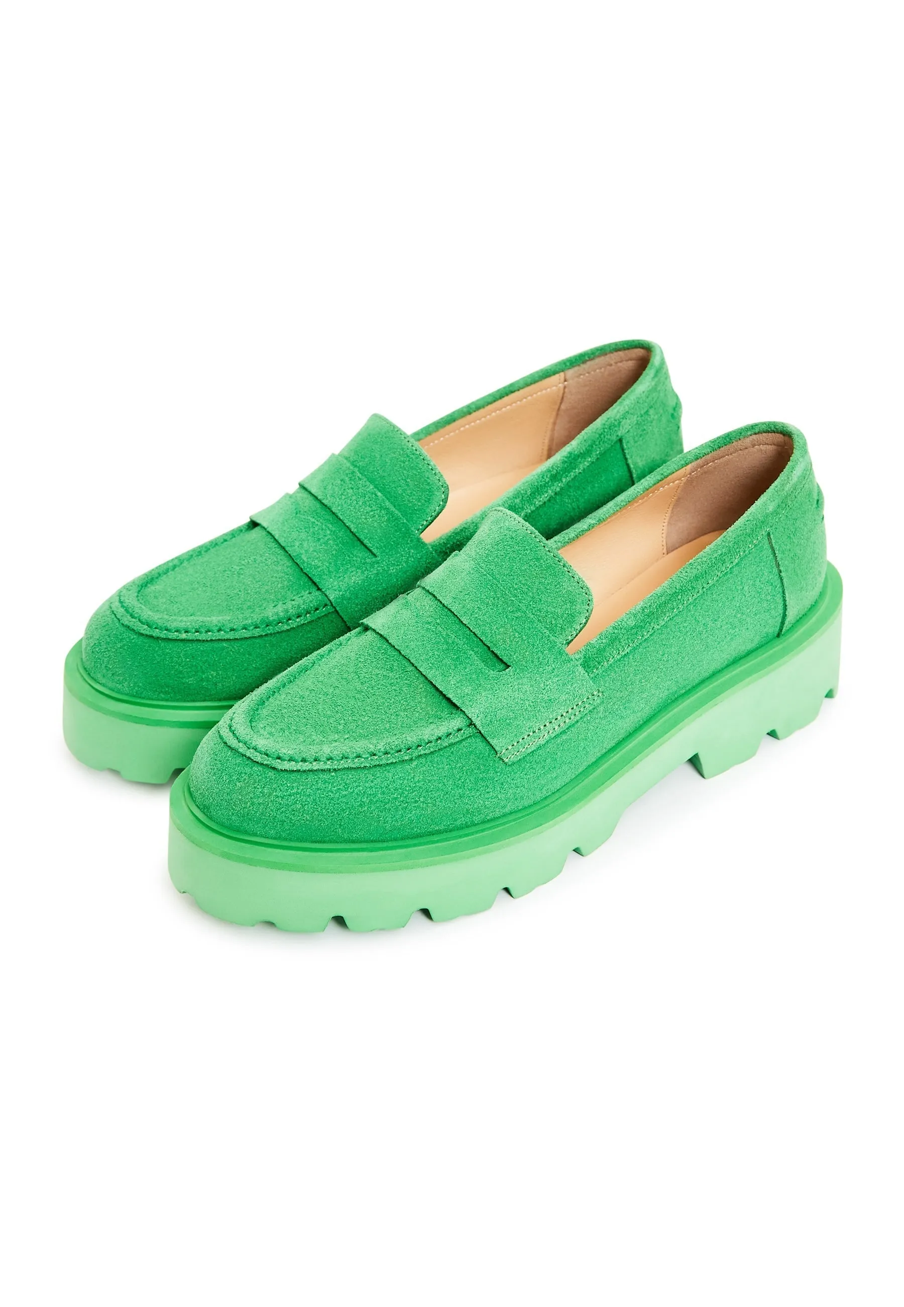 Slip-on Suede Loafers - Green