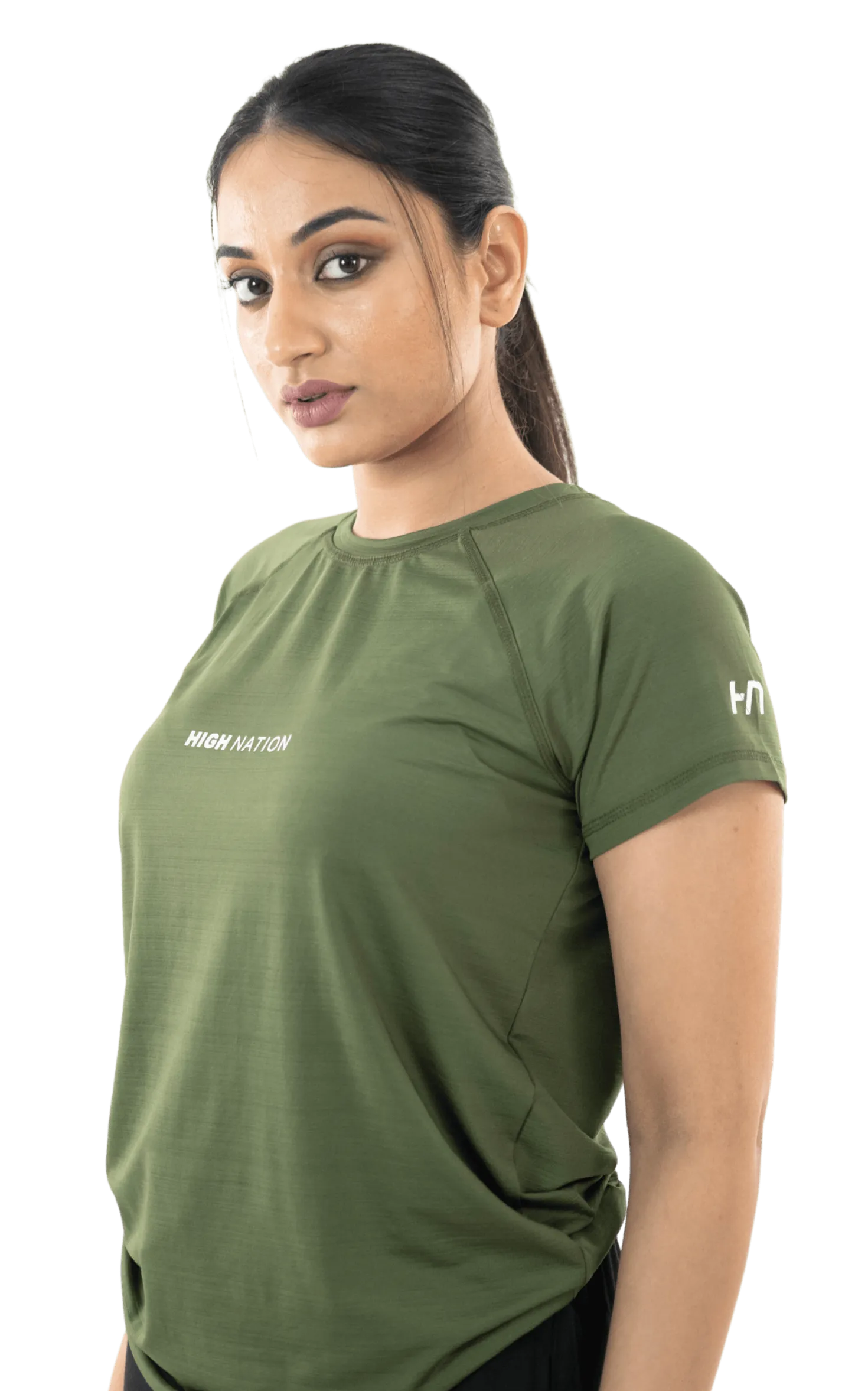 SOuLL Active Olive Green Half Sleeves T-Shirt