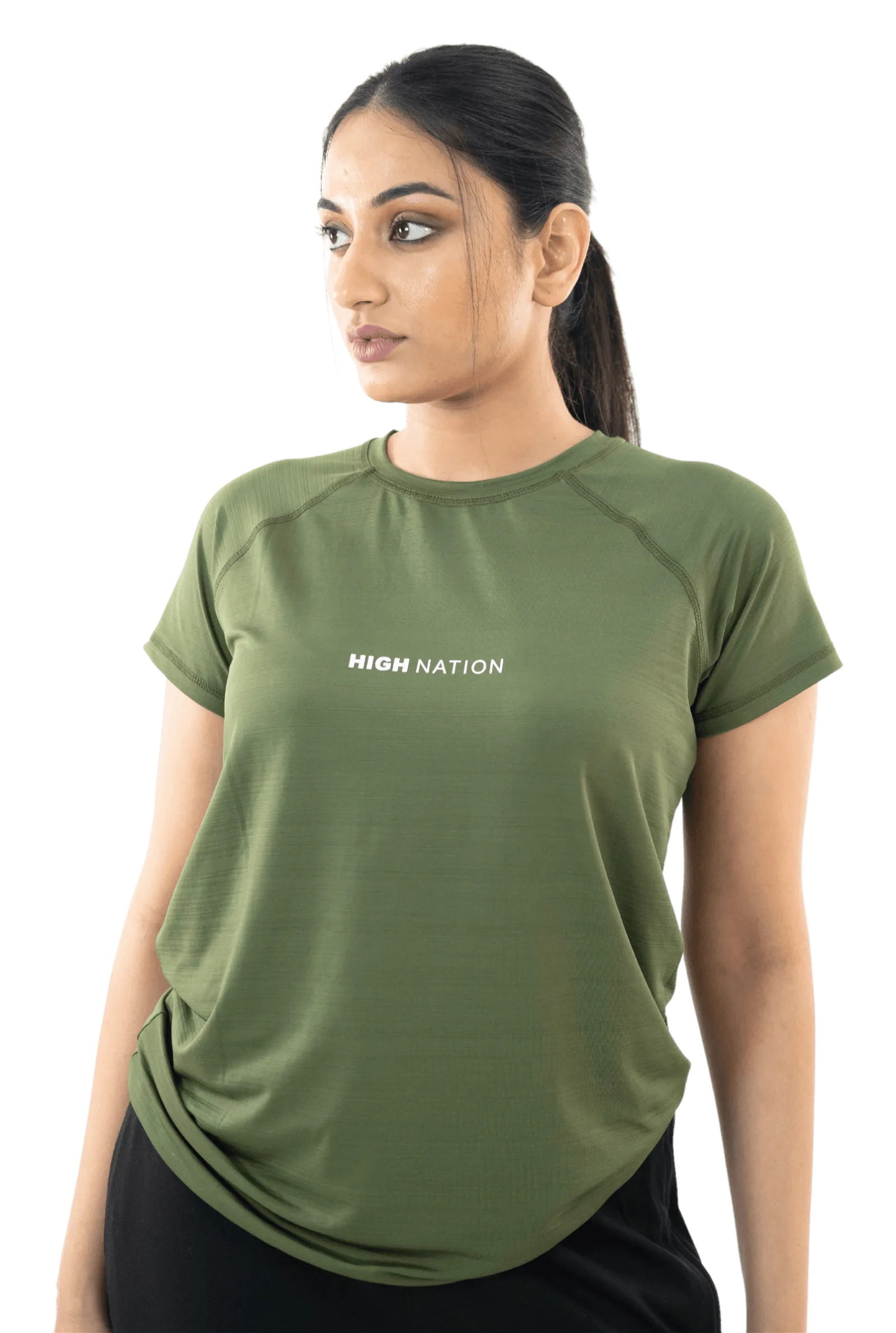 SOuLL Active Olive Green Half Sleeves T-Shirt