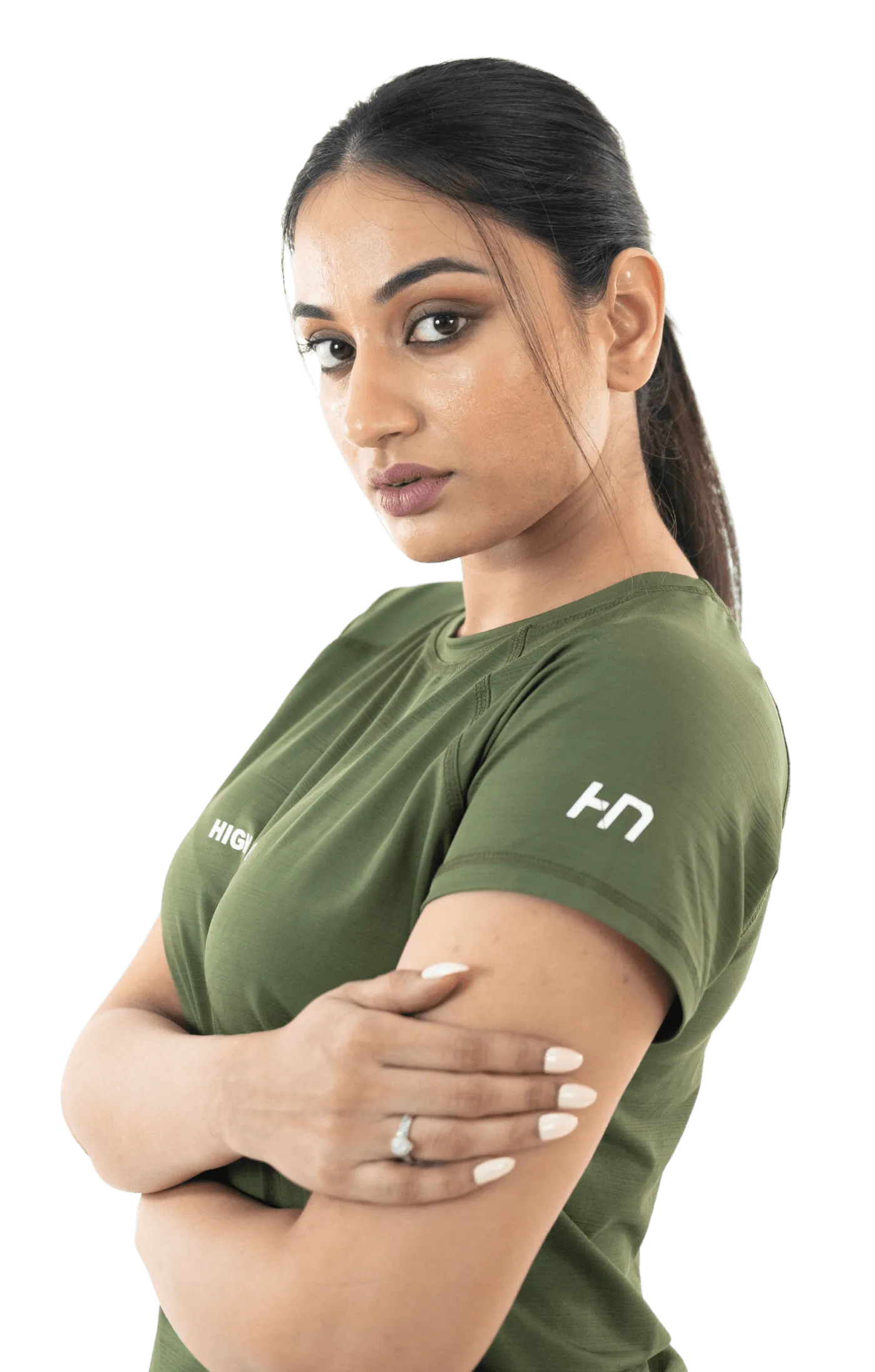 SOuLL Active Olive Green Half Sleeves T-Shirt