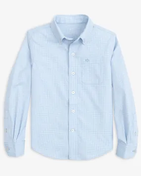 Southern Tide Boys Mini Gingham Intercoastal Button Down Shirt - Tide Blue