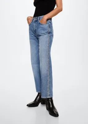 Straight-fit jeans with studs