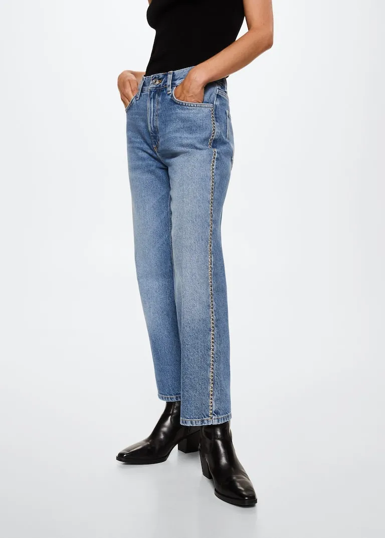 Straight-fit jeans with studs