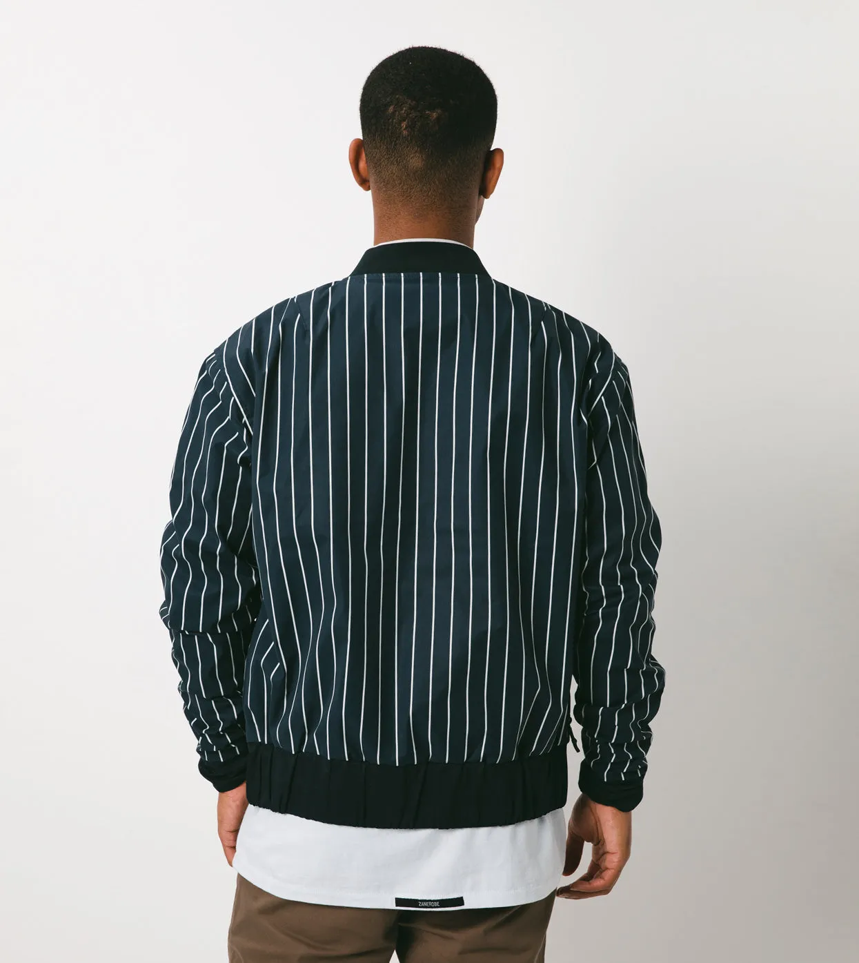 Stripe Varsity Jacket Ink/Shell - Sale