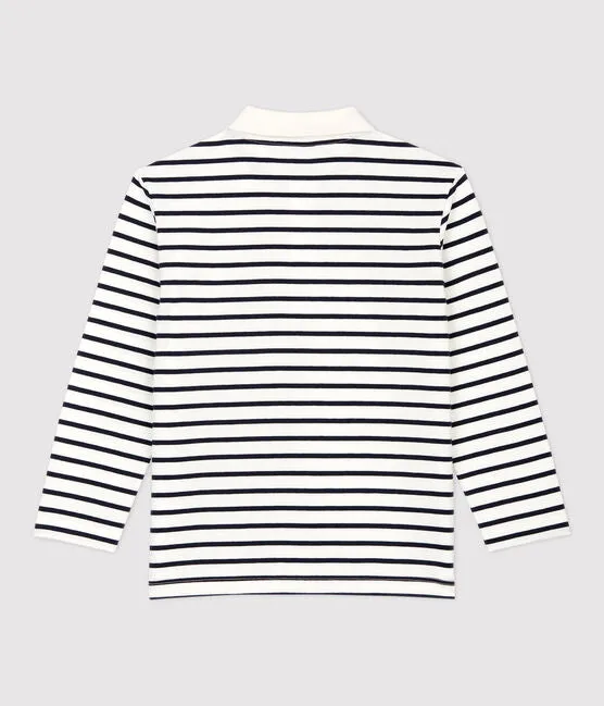 Striped Long-sleeved Polo Shirt