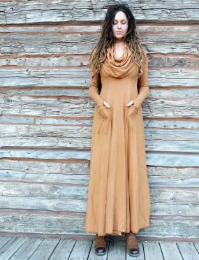 Super Cowl Perfect Pockets Long Dress