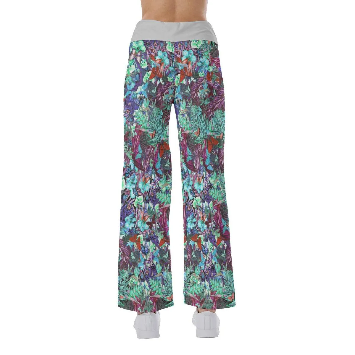 Sweet Dream Skull Flower High-waisted Wide Leg Pants