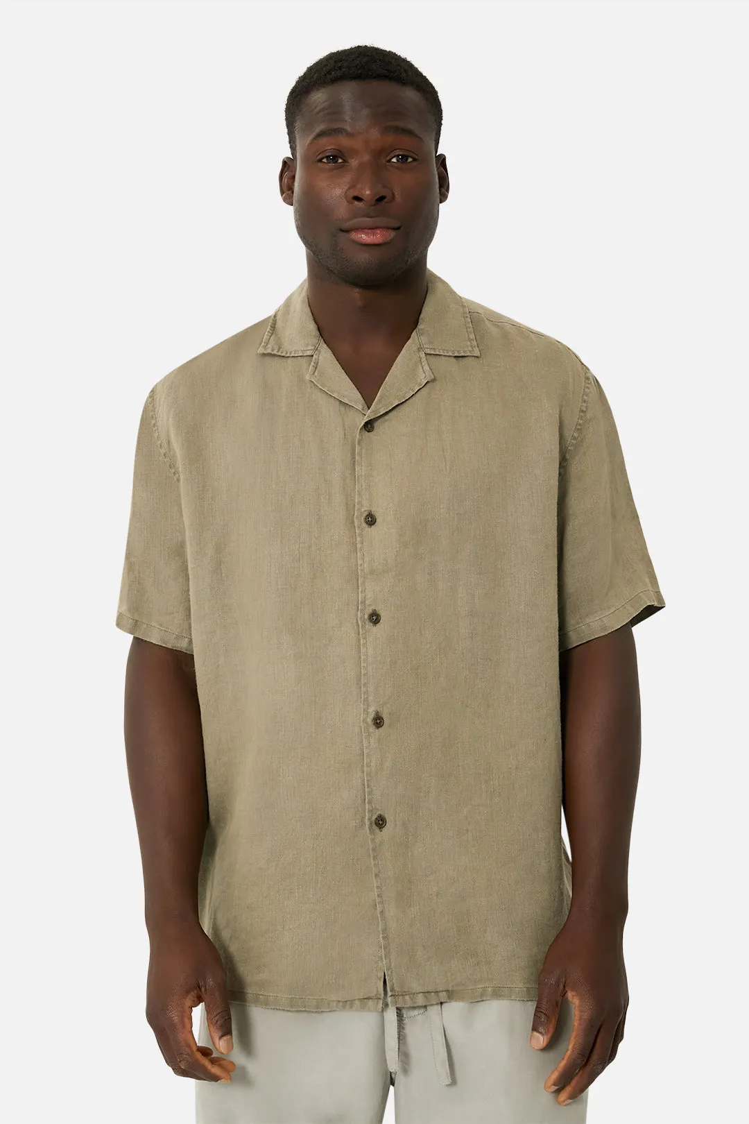 The Del Sur Linen S/s Shirt - Dark Forest