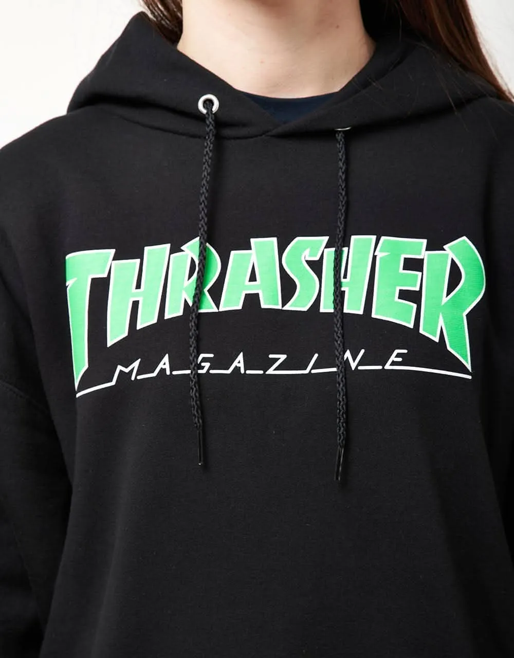 Thrasher Outlined Pullover Hoodie - Black/Green