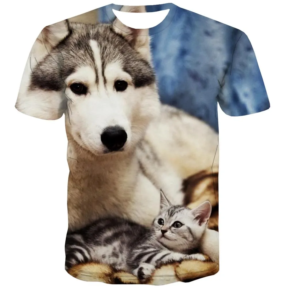 tshirt animaltee top docile petsart costume men cat and dog Cool