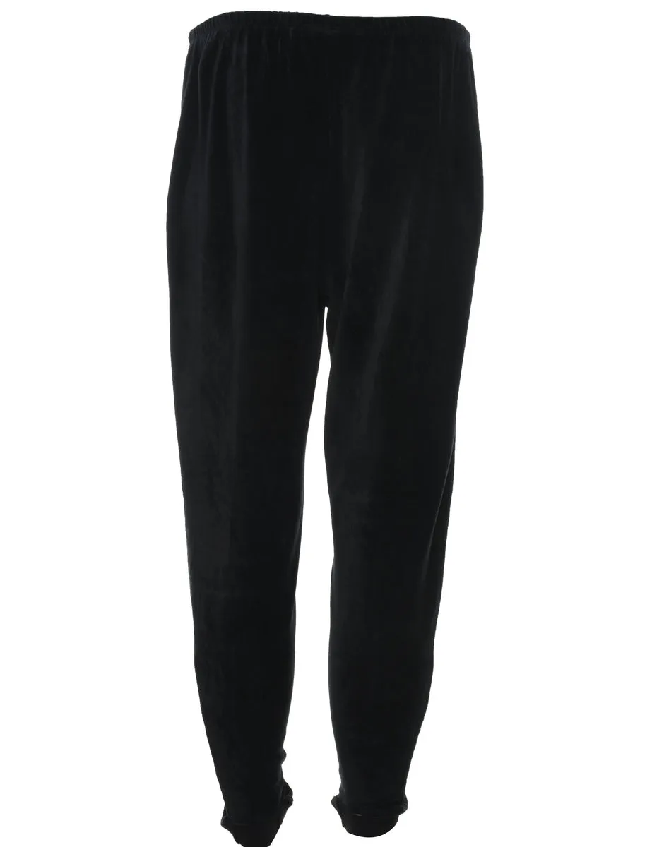 Velvet Black Tapered Trousers - W31 L27