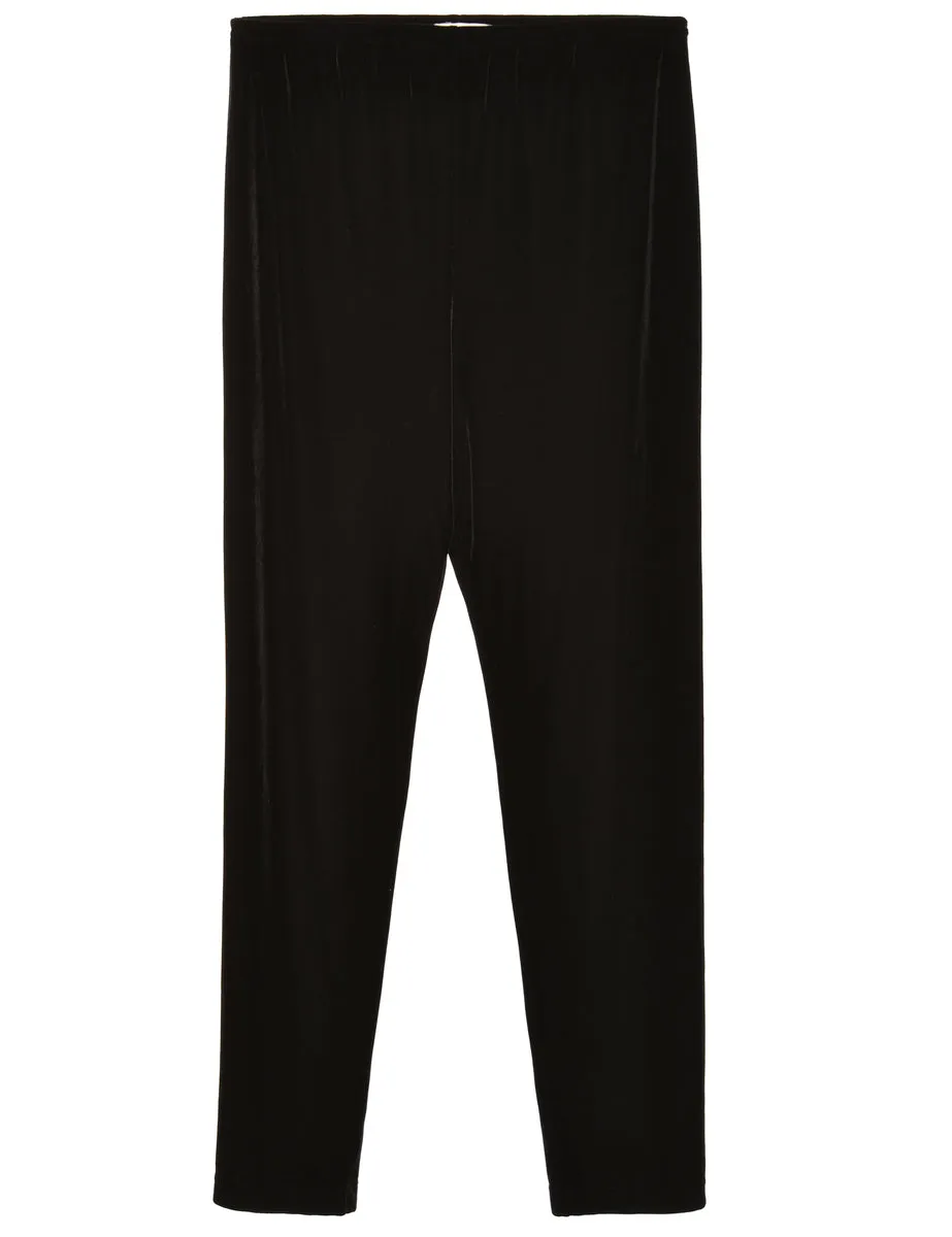 Velvet Fabric Black Trousers - W30 L35