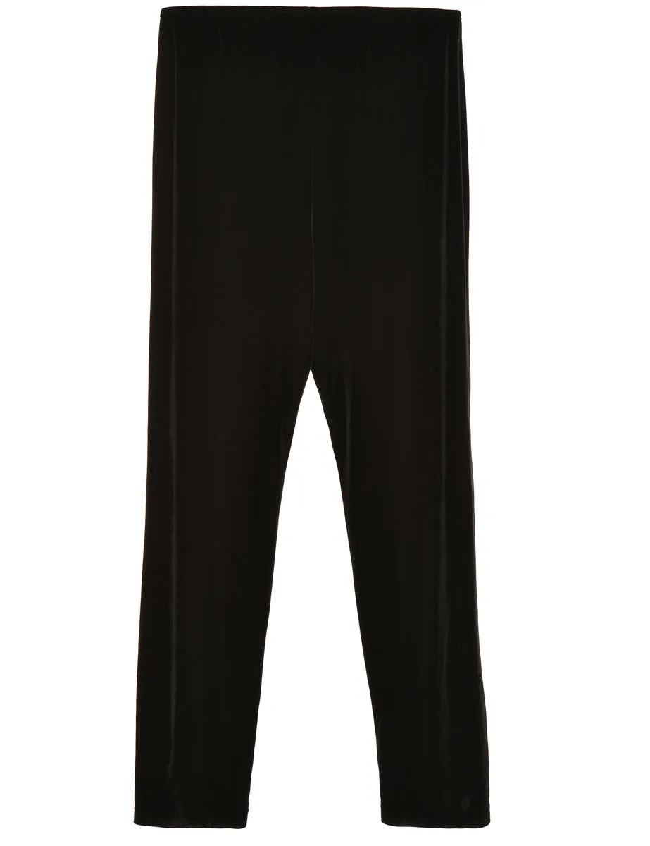 Velvet Fabric Black Trousers - W30 L35