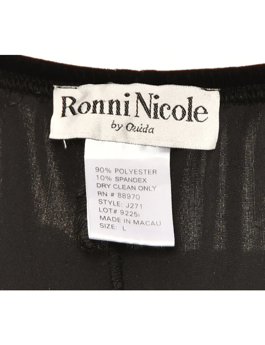 Velvet Fabric Black Trousers - W30 L35