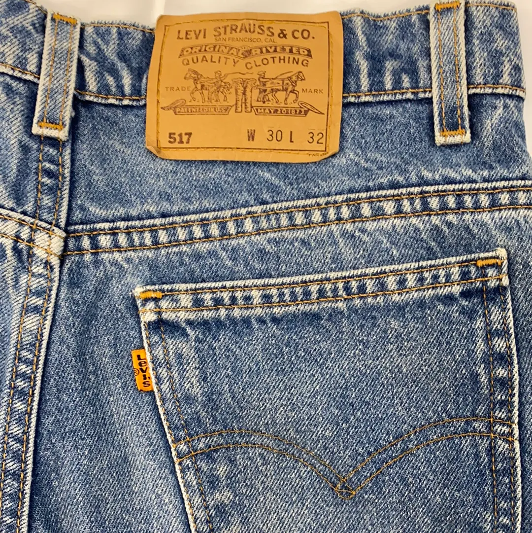 Vintage Levi’s 517 Blue Wash Denim pants Orange Label- W30