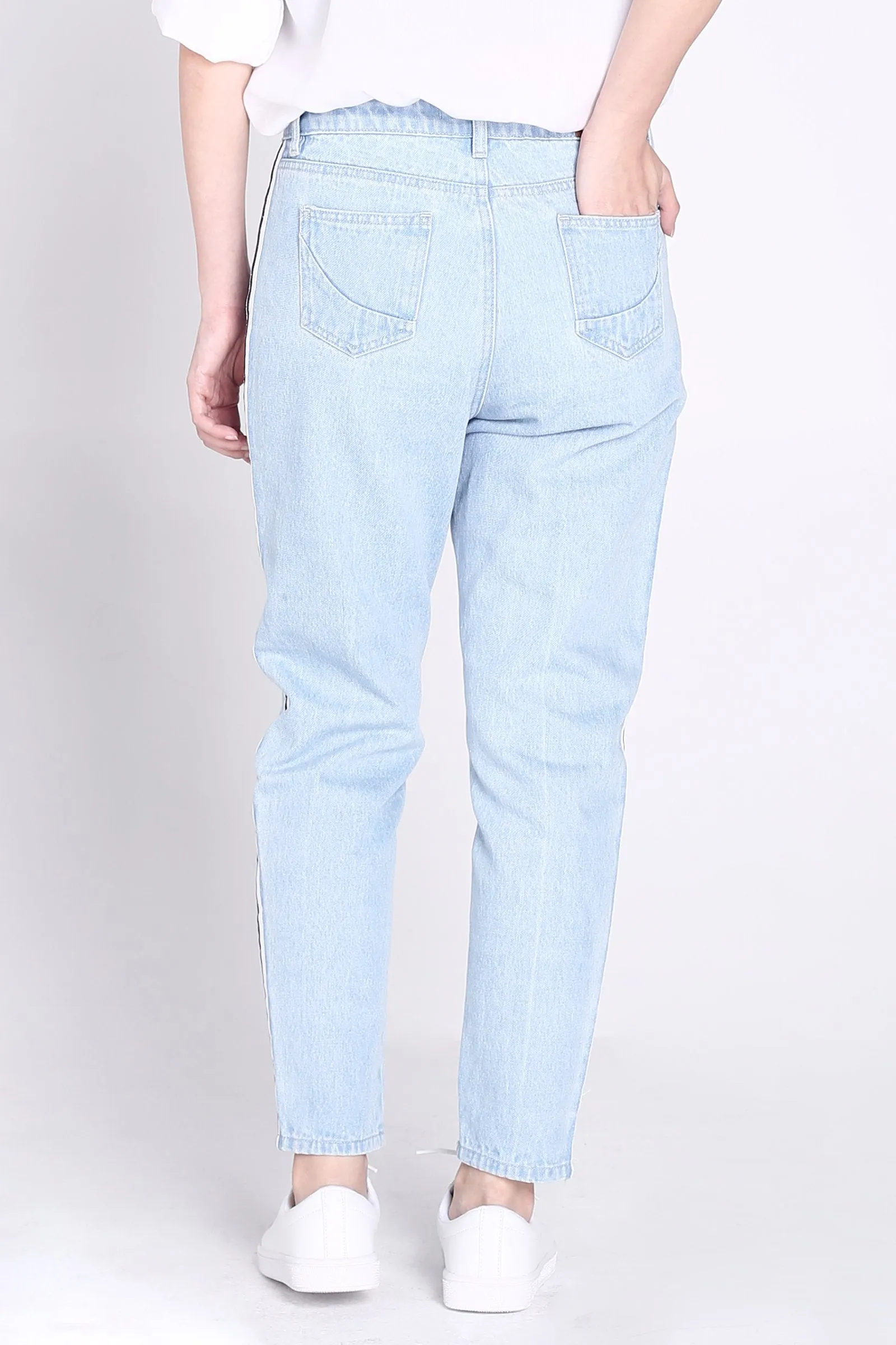 Vintage Slim Jeans With Side Stripe