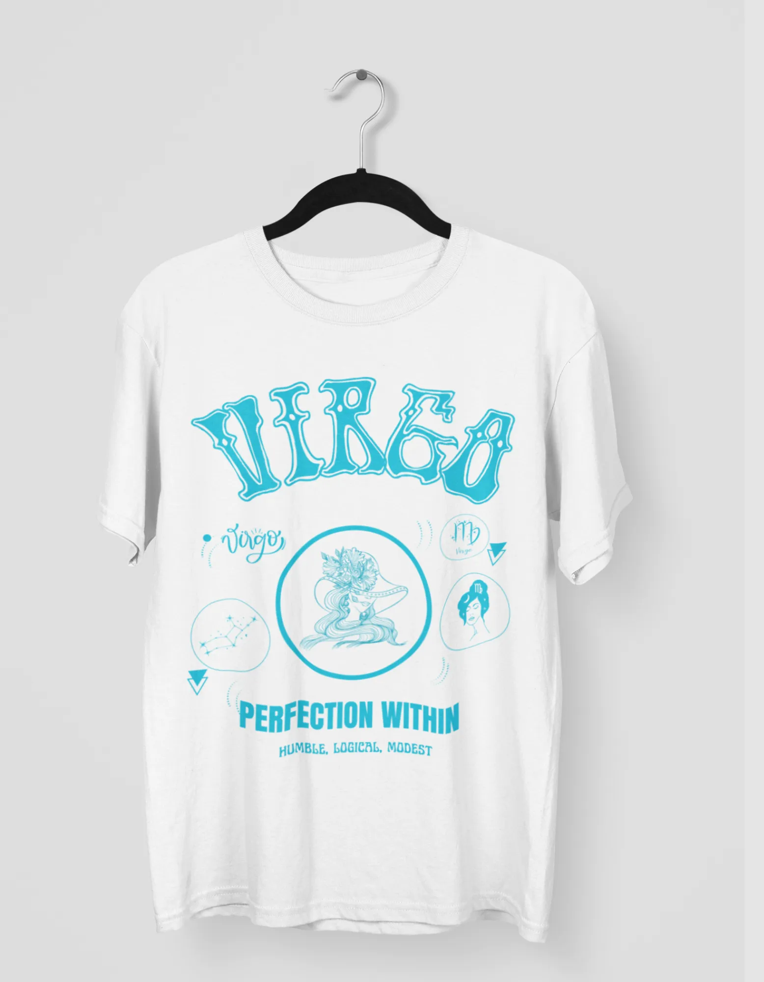 Virgo The Virgin Graphic Printed Oversized T-Shirt For Women