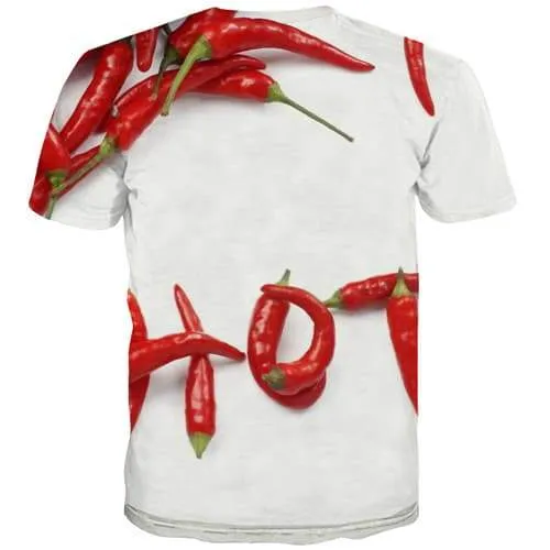 White T-shirt Men Food T-shirts Graphic Art T-shirts 3d Harajuku T shirts Funny Short Sleeve Full Print Men Tee Top O-neck Sport