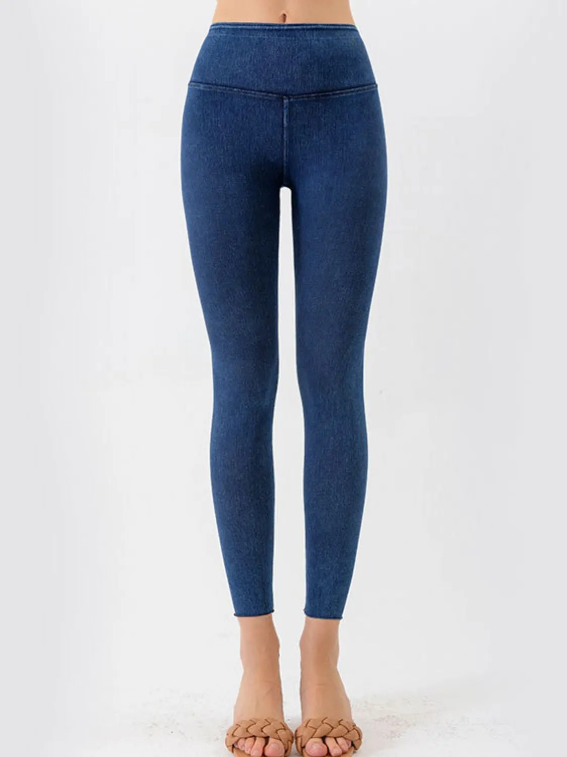 Wide Waistband Cropped Jeans