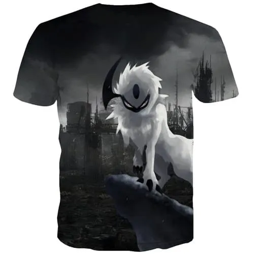 Wolf T-shirt Men Animal Tshirts Casual Punk T-shirts Graphic Black Tshirt Anime Cartoon T shirts Funny Short Sleeve Fashion