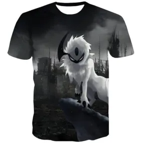 Wolf T-shirt Men Animal Tshirts Casual Punk T-shirts Graphic Black Tshirt Anime Cartoon T shirts Funny Short Sleeve Fashion