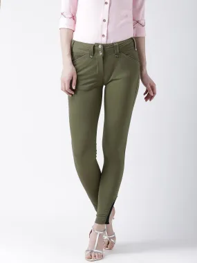 Women Olive Slim Fit Trouser