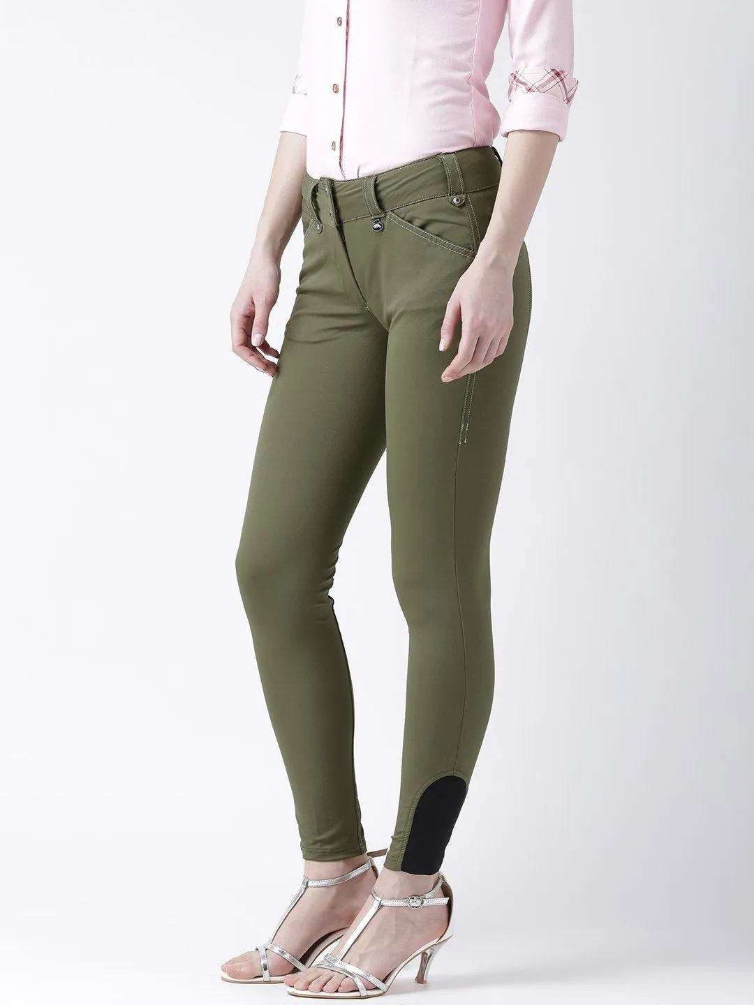 Women Olive Slim Fit Trouser