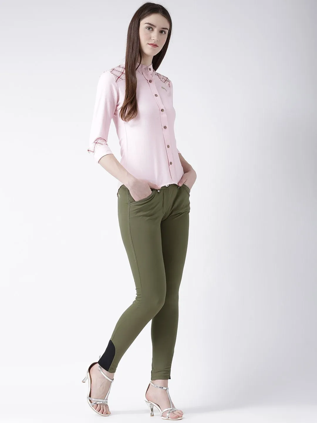 Women Olive Slim Fit Trouser