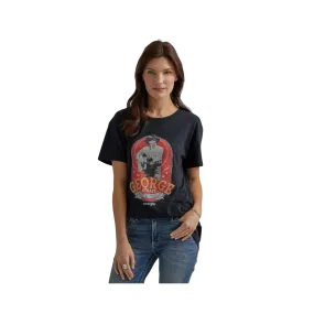 Wrangler Women's George Strait Graphic Boyfriend Fit In Jet Black T Shirt