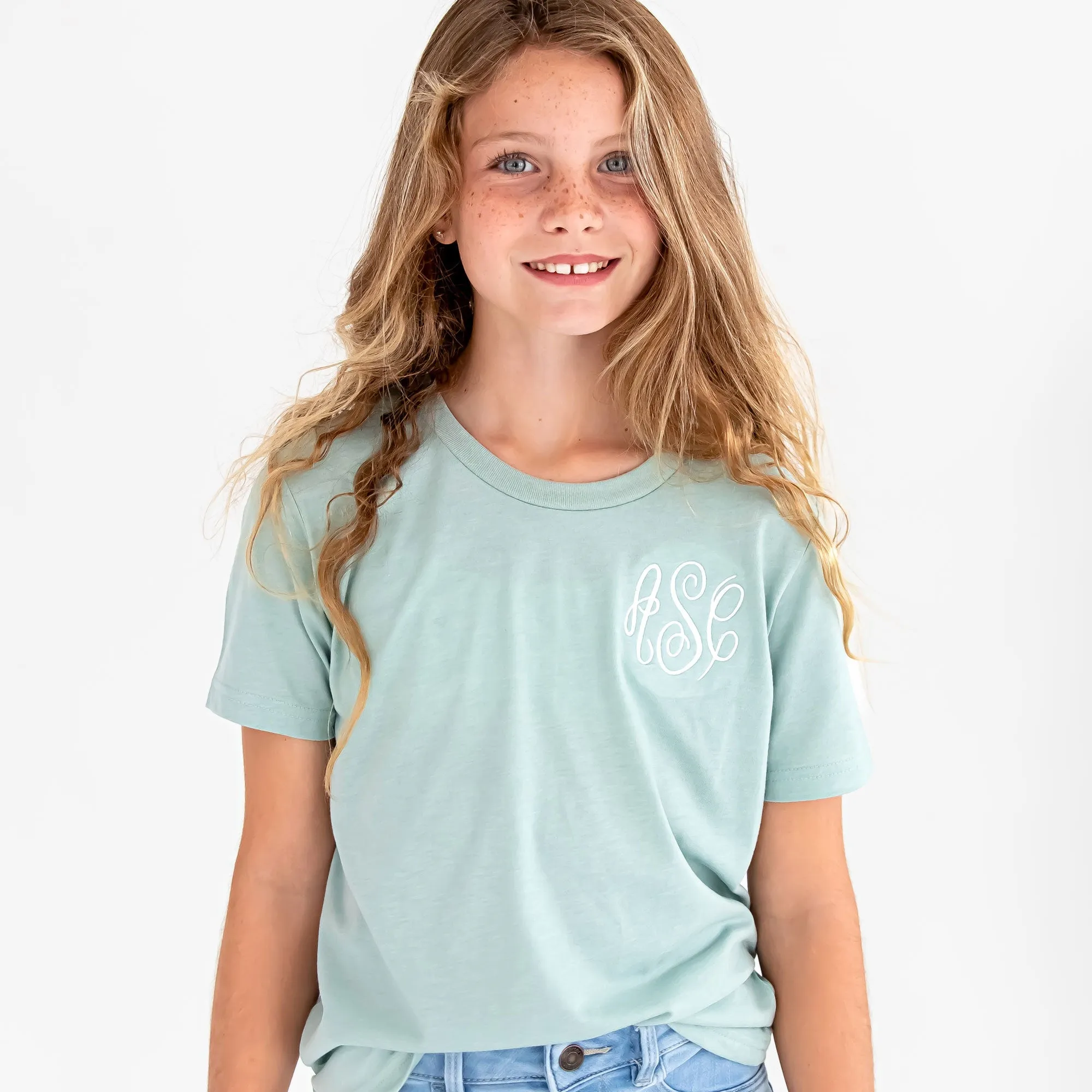 Youth Bella & Canvas Monogrammed Crewneck Tee