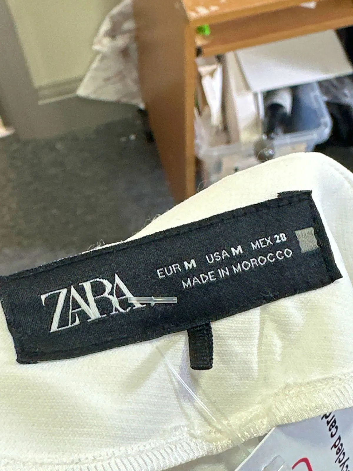 Zara White Tailored Trousers UK M